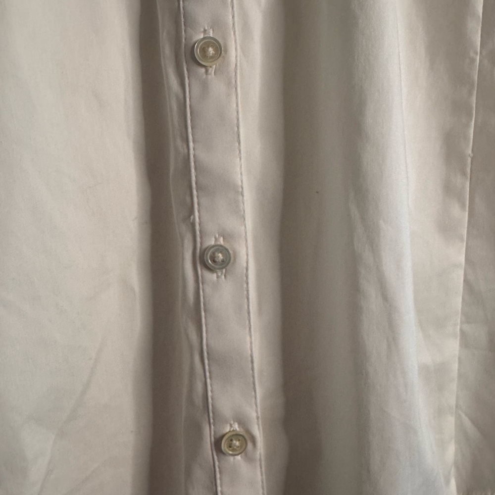 Ann Taylor White Ruffle Blouse with Black Trim Size 2 - Picture 2 of 7